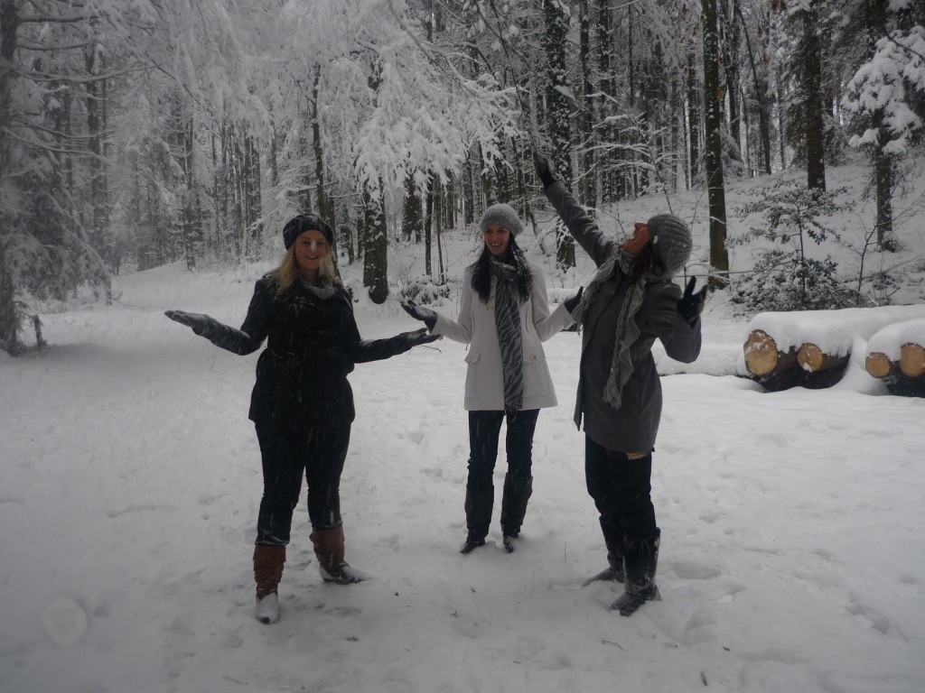 Walking through the snowy forrest