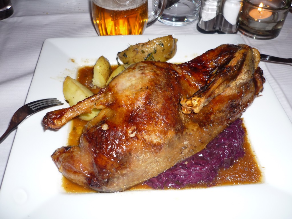 Traditional Czech duck with red cabbage