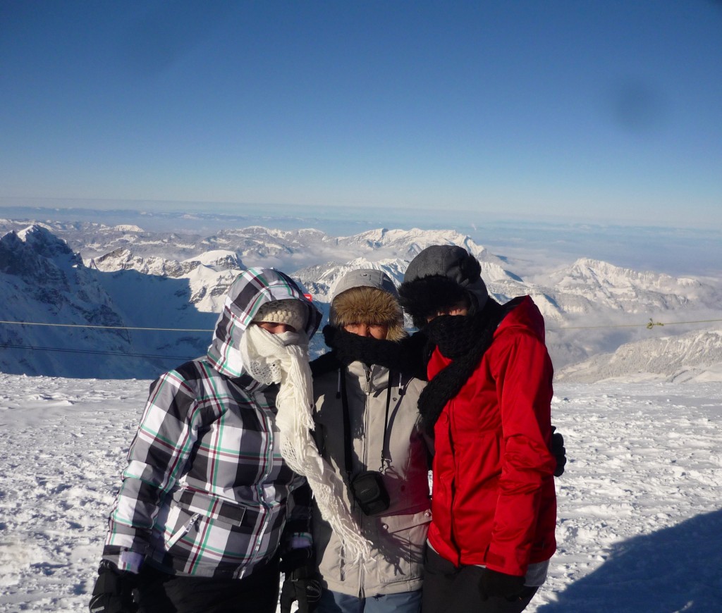 Freezing at the very top of Mt Titlis