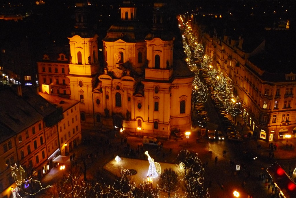 Old Town Square view from the top of the Clock Tower