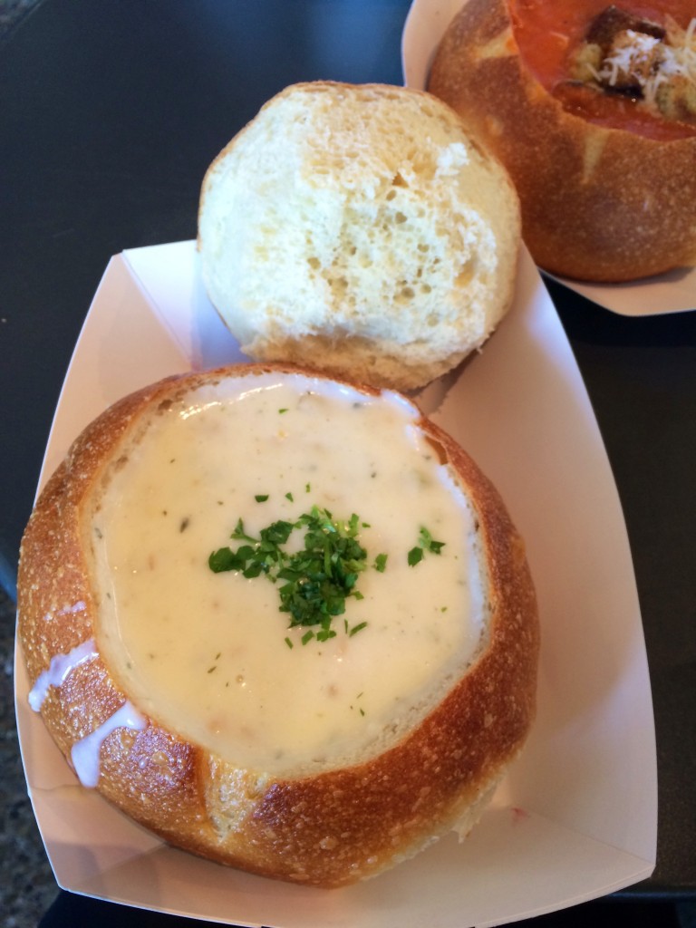 Clam chowder at Boudin Bakery