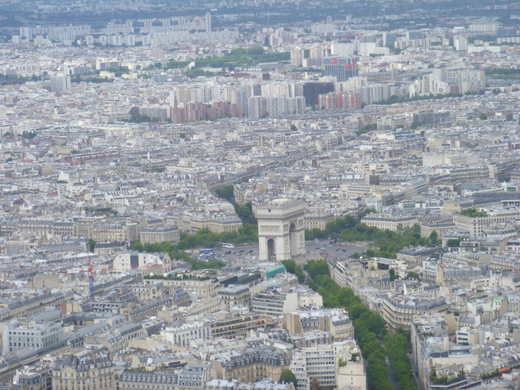 Arc de Triomphe from the top of the Eiffel Tower