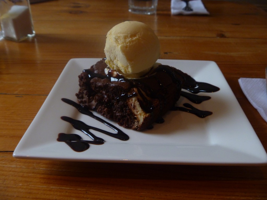 My delicious triple chocolate brownie!