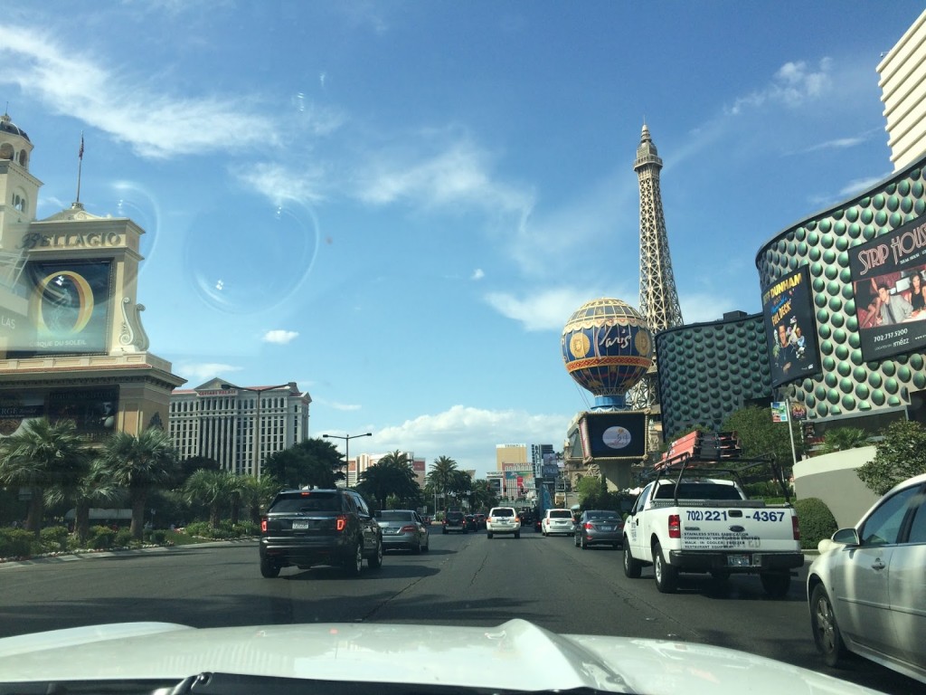 Driving down the Las Vegas strip