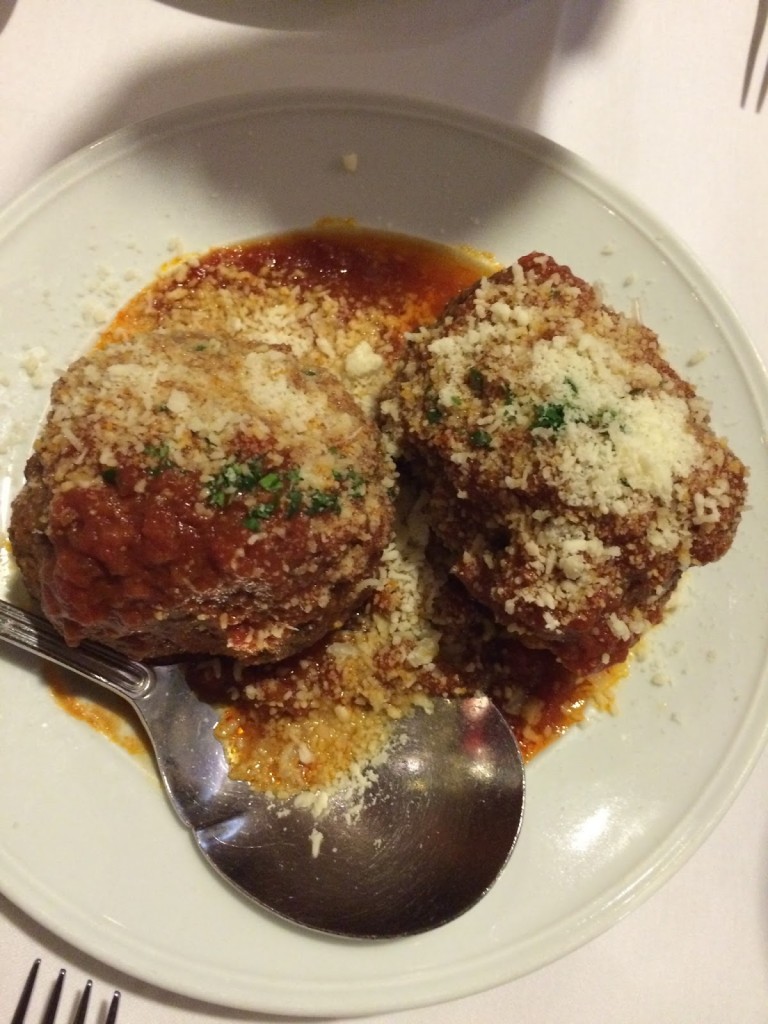 Giant meatballs at Rao's