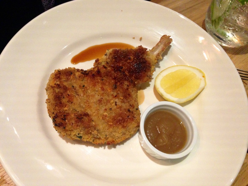 Crumbed pork chop