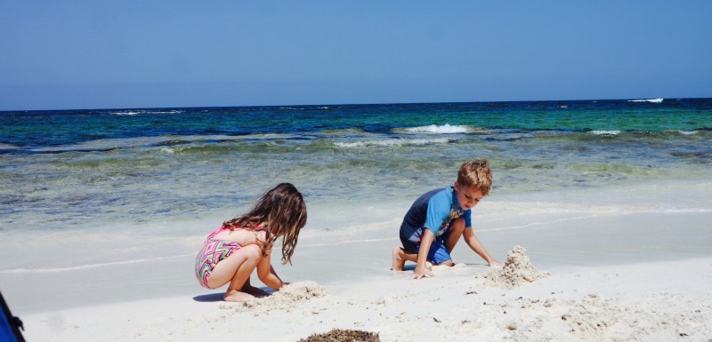 Kids playing at Point Louise